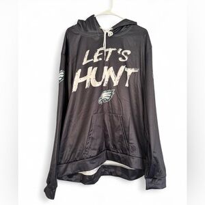 New NFL Philadelphia Eagles 'Let's Hunt' Black Pullover Hoodie Size 3XL